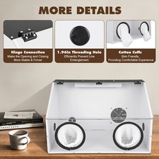 2-Hole Enclosed Electric Polishing Dust Box with LED Light  Fan