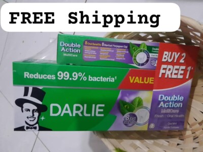FREE SHIPPING Darlie Toothpaste Double Action MultiCare 180g x 2 and 80g with