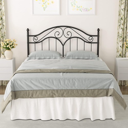 Queen Size Metal Bed Frame W/ Vintage Headboard 11'Inch High Platform Bed Frame - Picture 3 of 8