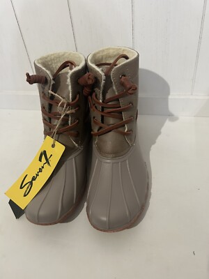 Seven Boot Sz 6 Duck Grey Leather Women