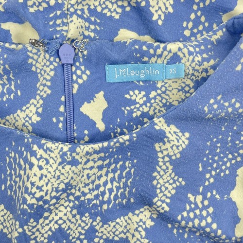 J. McLaughlin Catalina Snakeskin Sheath Mini Dress Blue Tan Womens Size XS  - Picture 9 of 9