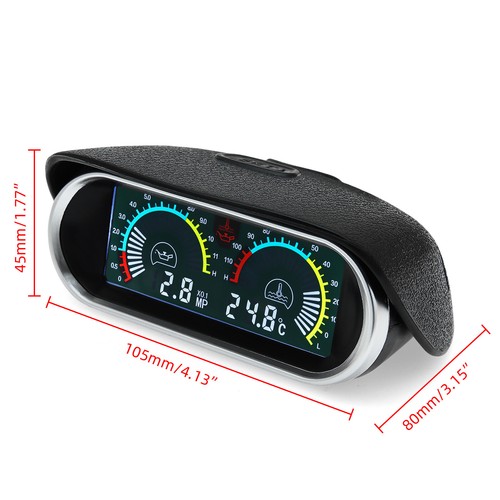 2 in 1 LCD Digital Water Temperature Oil Pressure Gauge Panel Universal for Car - Picture 2 of 12