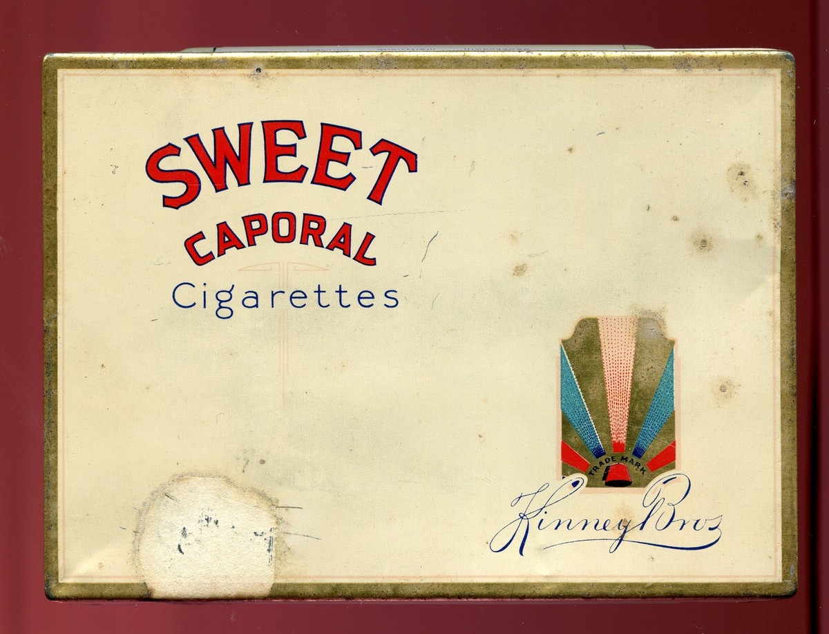 VTG 50'S SWEET CAPORAL CIGARETTES - IMPERIAL TOBACCO TIN /CAN CANADA Flat  50