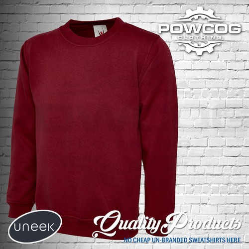 UNEEK Classic Jumper Mens Womens Plain Crew Neck Sweatshirt Round Neck Top UC203 - Picture 10 of 19