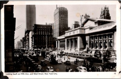 RPPC Postcard Fifth Avenue at 42nd Street New York City NY New York        K-412
