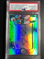 🔥 2020 ELEMENTS DOLPHINS TUA TAGOVAILOA AUTO ROOKIE NEON SIGNS JERSEY /25 PSA 9