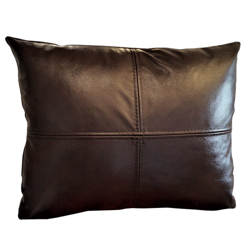 Cojín de respaldo de cuero genuino marrón oscuro cojín de cuero cuero auténtico sofá sofá cojín - Imagen 2 de 6
