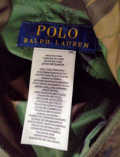 POLO Ralph Lauren Hayfield Chaqueta Acolchada Reversible Oliva Camuflaje Hombres Talla XL Nueva - Imagen 19 de 19