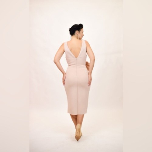 Elegante vestido sin mangas rosa rubor/desnudo talla 8 de ASOS - Imagen 2 de 6