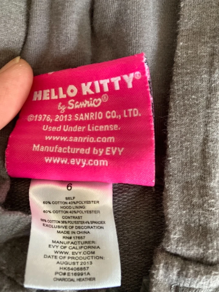 Chaquetas con capucha con cremallera Hello Kitty, marcas atléticas y campeonas niñas 6/6x Foto 3 de 4