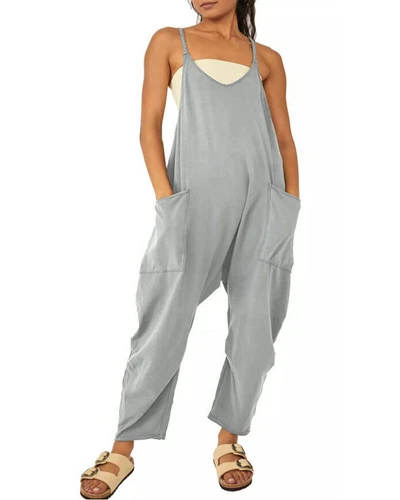 Jumpsuits Casual Rompers Sleeveless Loose Spaghetti Strap Baggy Pocket for Women - Bild 21 von 42
