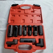 8Milelake 10Pc Oxygen Sensor Socket Set - Sensor Sending Unit Removal Tool