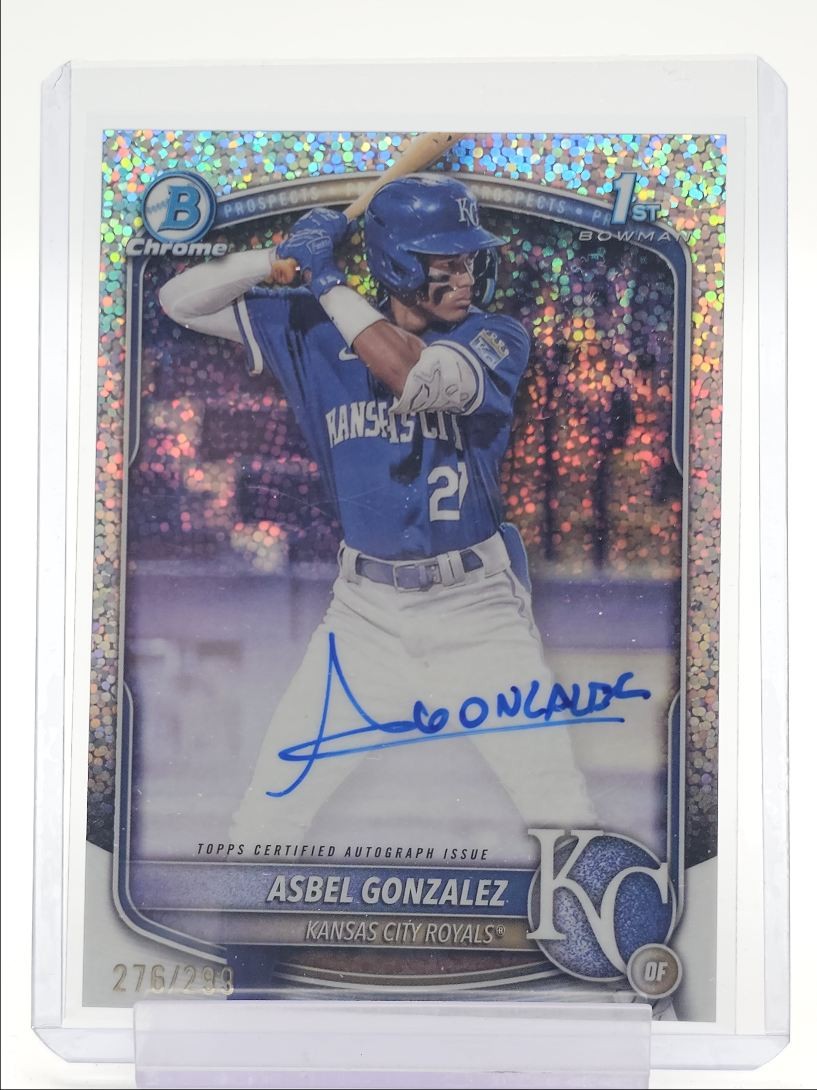 ASBEL GONZALEZ 2025 BOWMAN CHROME 1ST AUTOGRAPH SPECKLE AUTO /299 Q2403
