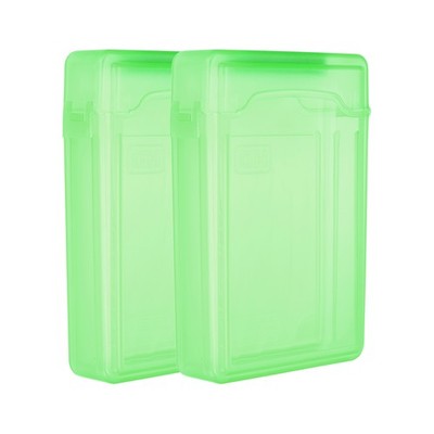 6.5'' x 4.5'' Hard Drive Disk Case, 2Pcs Plastic Hard Disk Storage Case, Green