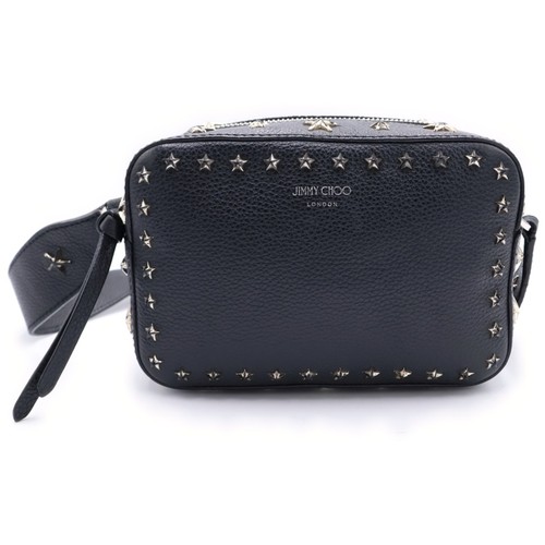 JIMMY CHOO Pegasi Camera Bag studded shoulder black Used 7994f5f541c75062d78bb33