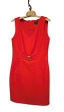 Tahari by Arthur Levine Red Sleeveless  Sheath Dress- Size 8 Office Professional