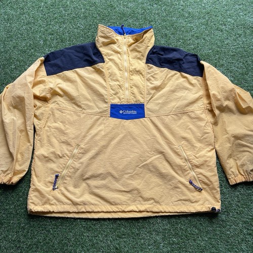 Columbia Vintage 90s Windbreaker Jacke Herren Riptide Retro Pullover Gelb L