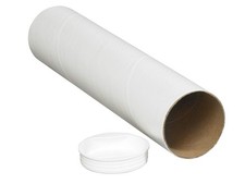 White Mailing Tubes 2x6 with Caps 50 Pack Shipping Storage