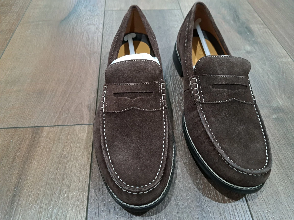 Cole Haan Mens Truffle Brown Leather Suede Penny Loafers Size 10 C41635 Men main image 2