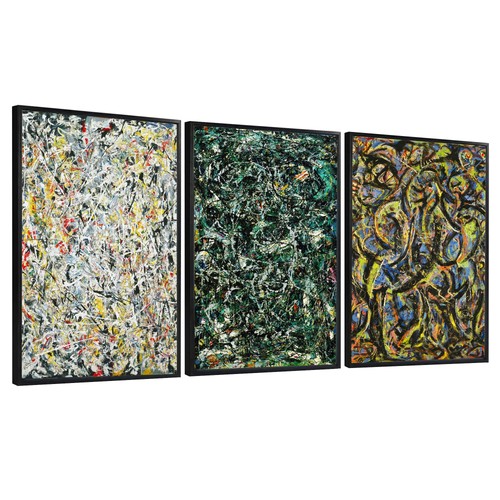 INVIN ART Framed Canvas Giclee Print Art 3-piece Combo 24"x32", Style 2