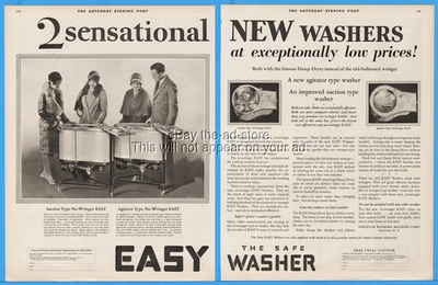 #ad 1929 Syracuse Washing Machine Corp New York Easy Washer No Ringer Laundry Ad $10.99