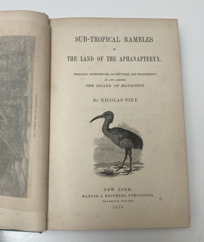 1873 Sub-Tropical Rambles - MAURITIUS ISLAND fold-out color maps RARE - 第 11/11 張圖片