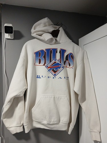 Rare Vintage 1994 TRENCH NFL Buffalo Bills Hoodie Sweatshirt Large L White - Bild 2 von 23