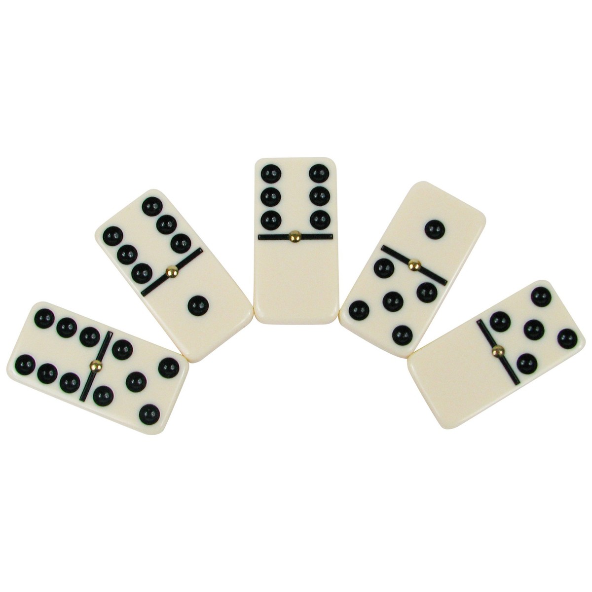 Premium Domino Set of 28 Double Six Dominoes Wood Box Center Pins