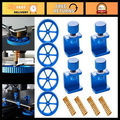 ''3D Printer Bed Leveling Kit Upgrade - Springs & Clips for Ender 3/5, CR-10 Seri