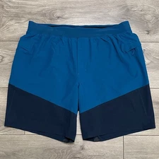 Lululemon Namaste At The Beach 8" Shorts Blue Black Size XL