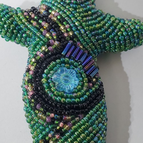 Beaded Water Goddess Spirit Doll Handcrafted Art Figure 4" - Picture 7 of 10