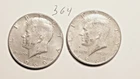 KENNEDY HALF DOLLAR,  40%  SILVER,1967-P, 1969-D,----364