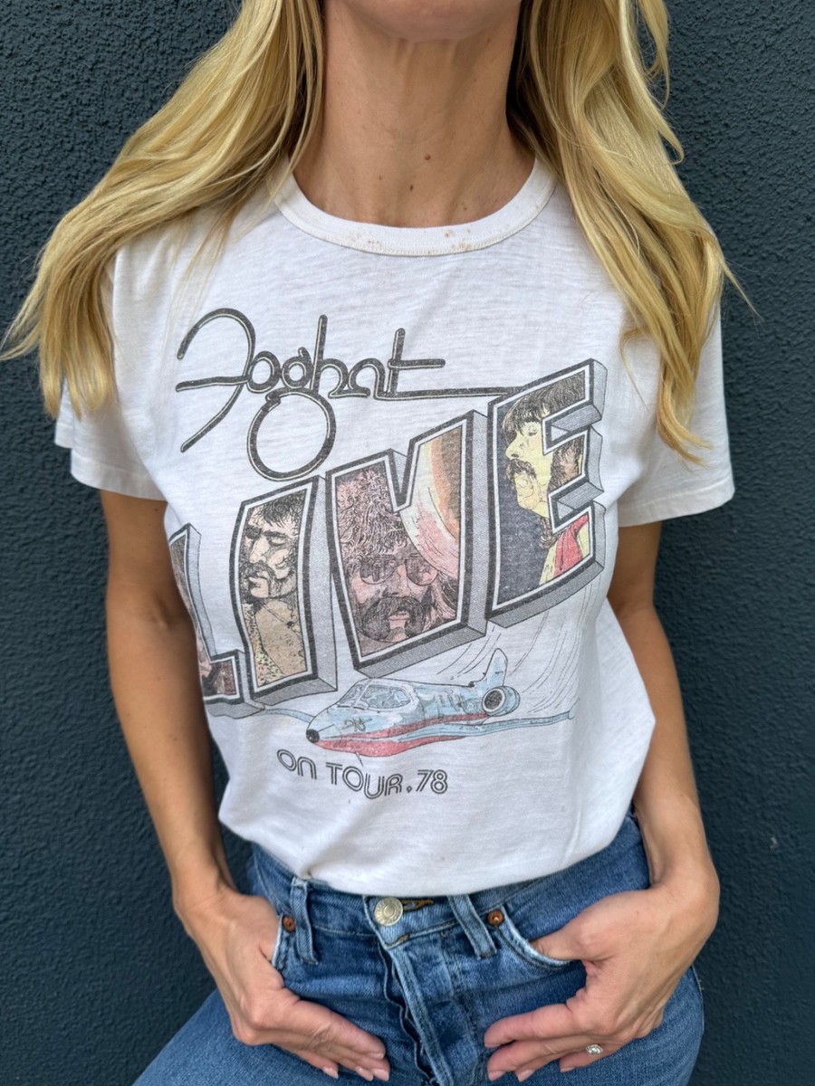 70s VINTAGE FOGHAT (ROCK BAND) 1978 TOUR CONCERT T-SHIRT SZ S