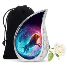 Lion Adult Urns For Male  Female Ashes - Burial Funeral Urn For Men - 10 Inch