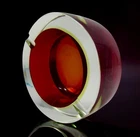 Mid 20th Century Rare Murano Sommerso Art Glass Space Age Block Bowl Striking