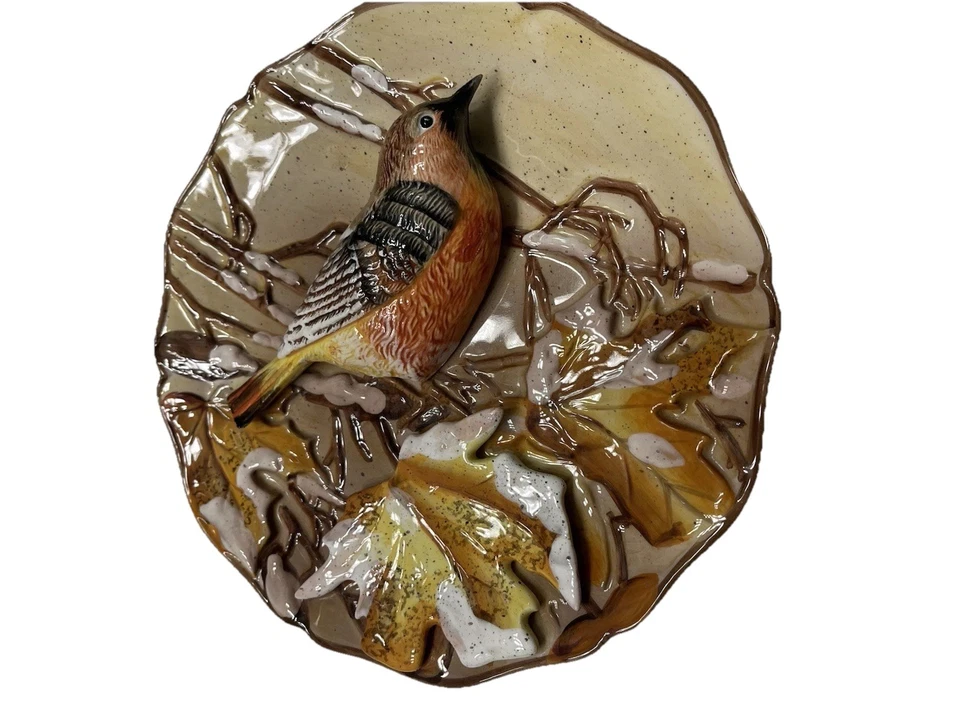 Placa de Pájaro 3D TOTALMENTE De Colección - ROBIN Europeo Montable en Pared Escena Otoño/Invierno Foto 2 de 4