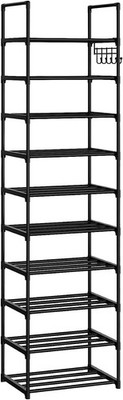 10 Tier Shoe Rack Tall Narrow  Space Saving Cabinet for Hallway Bedroom Entryway