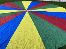Sportime GripStarChutes 24’ Parachute Red Yellow Green Blue 24ft w/ Handles