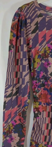 Daily Practice Anthropologie Short Ruched Dress Mini Boho Abstract Size SMALL - Picture 2 of 9