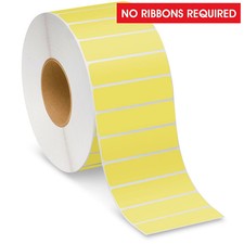 Pack of 4 Industrial Direct Thermal Labels - Yellow, 4 X 1"
