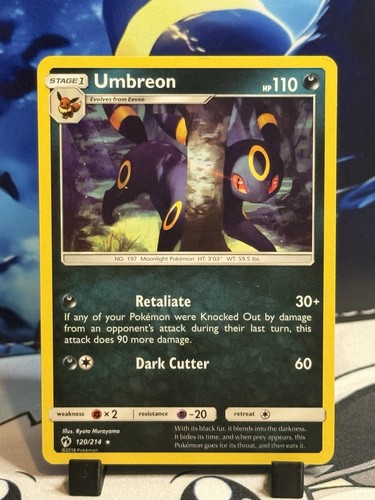 Pokemon Umbreon TCG 120/214 Rare Lost Thunder Non-Holo Card LP Condition