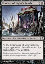 Moderate Play, English MTG Regular Honden of Night's Reach Champions of Kamigawa