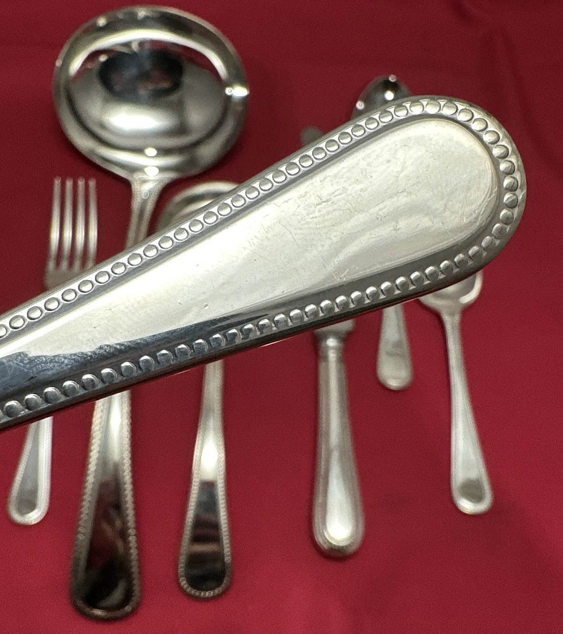 BEAD Pattern Silverplated 5 Pc Place Setting + 2 LADLES Arthur Price of England