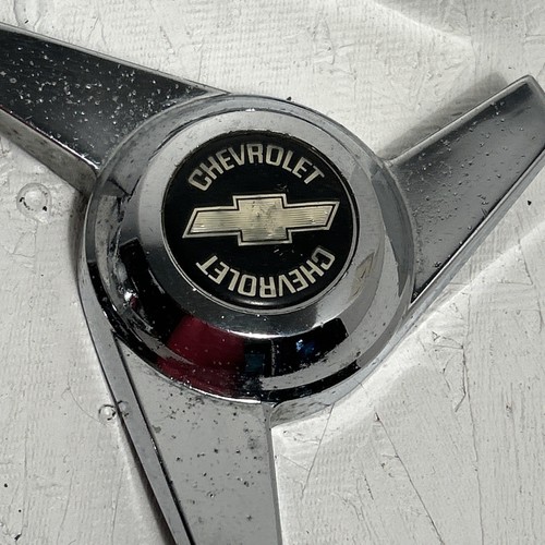 Vintage Chevrolet Tri Bar Spinner Hi Tech Center Cap Chrome set of 4 - Picture 3 of 24