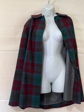 Vintage 70s/80s Tartan Cape - Made in UK - Wool Blend - Size 44