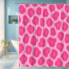 Cute Pink Leopard Print Shower Curtain for Kids Bathroom Decor