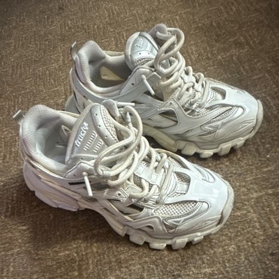 Balenciaga Track White Low Top Sneakers Lace Up Walking Running Jogging Shoes