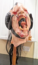 Vintage 2000, CINEMA SECRETS, Halloween Scarry Horror Mask with Ponytail.