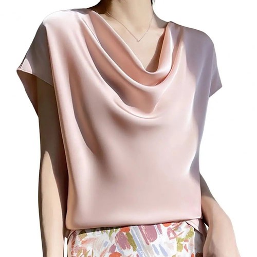 Everyday Essentials Womens Short Sleeve Satin T Shirt in Classic Colors - Picture 10 of 17