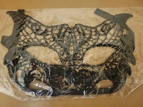 8 Black Lace Animal Masquerade Masks With Black Tie Ribbon - Picture 8 of 9